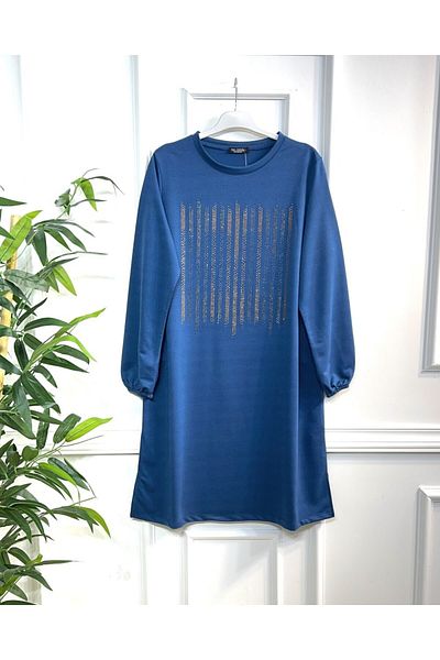 Aşkı Endam Two Thread Tunic with Rhythm Stone Detail - Indigo