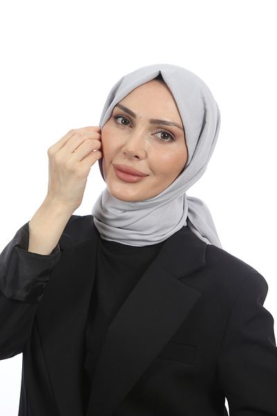 Trablus Hijab Women's Cotton Crash Jazz Shawl Light Gray