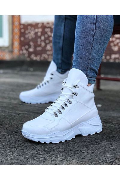 BZ Moda B07 BT Lace-Up Ορθοπεδική Σόλα Ανδρικές Χειμερινές Μπότες Αδιάβροχες και Ψυχρές Λευκές