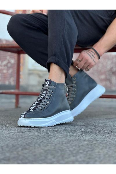 BZ Moda B03 BT Laced Orthopedic Sole Ανδρικές χειμερινές μπότες ανθεκτικές στο νερό και το κρύο γκρι