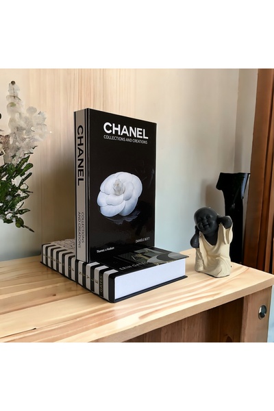 NARİBA Element & Chanel Чорна декоративна коробка для книг, набір з 2 штук