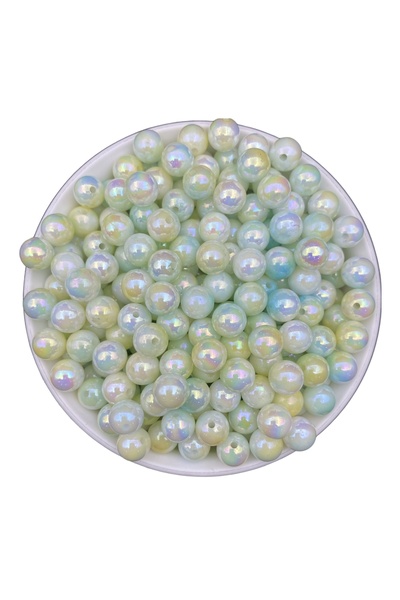 Hedef Bijuteri 100 جرام 10 ملم لؤلؤ رخامي أخضر مطرز بحبات اللؤلؤ الباستيل، مج...