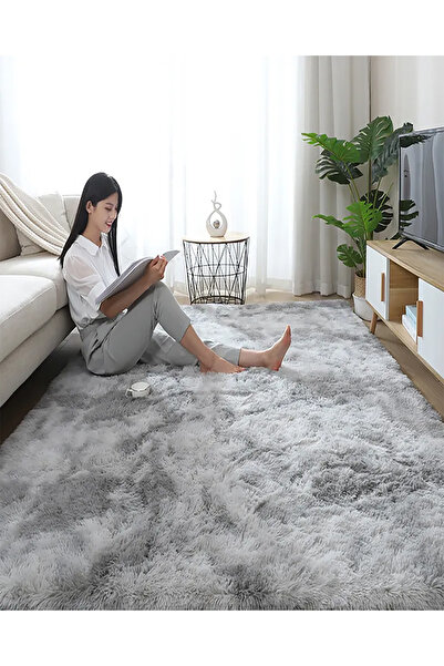 ALgorand Home Oturma Odası Gri Peluş Kalın Halı Yatak Odası Başucu Sevimli Pr...