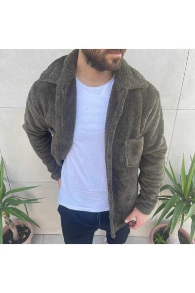 MANCY Men's Green Plush Jacket