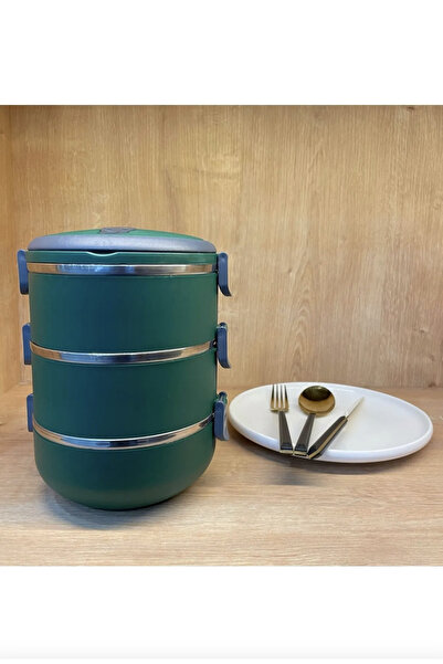 Veliday 3 Katlı Sızdırmaz Modern Yemek Termosu Sefer Tası Saklama Kabı