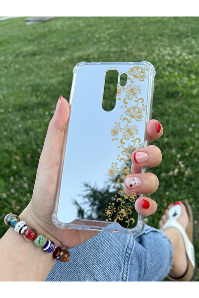 Coco Aksesuar Xiaomi Redmi Note 8 Pro Uyumlu Aynalı Çiçek Desenli Darbe Kamer...