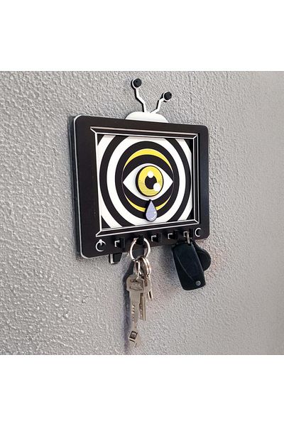 CajuArt Television and Eye Themed Artistic Wall Decor - Hanger Keychain