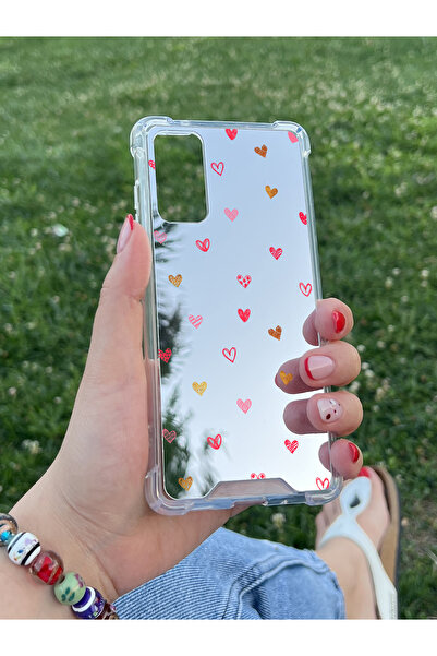 Coco Aksesuar Samsung Galaxy S20 FE Uyumlu Aynalı Kalpli Desenli Darbe Kamera...
