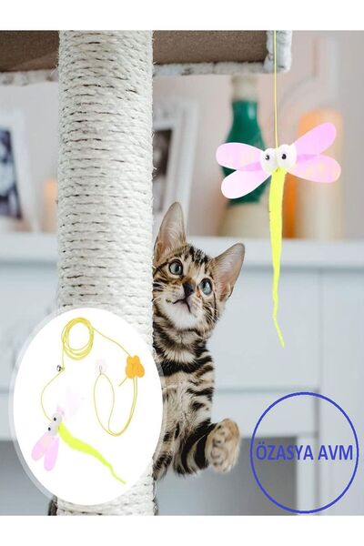 İNDİRİM PRO BUTTERFLY PATTERNED Elastic Self-Adhesive Cat Playing Rod