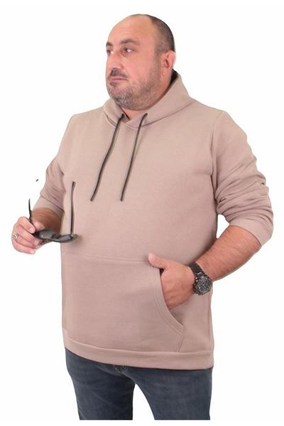 Starbattal Plus Size Ανδρικό Basic Sweat Hooded 11700 EARTH