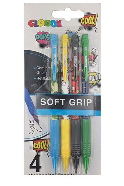 Globox 2900 0.7 Soft Grip Printed Versatile Pen Set of 4