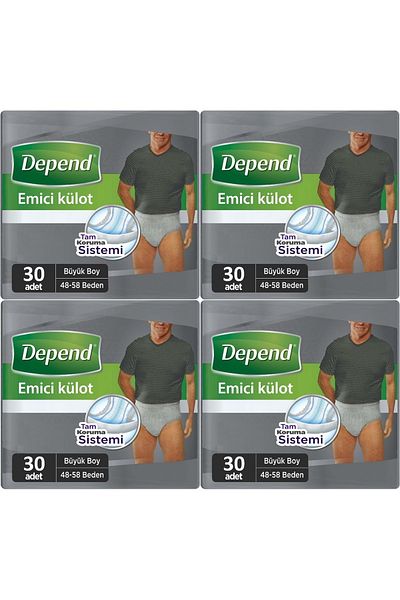 Depend Absorbent Panties Large - Large Male 120 Pieces (4pk*30)