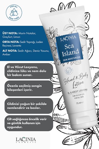 Lacinia Sea Island 75 ml - Hand and Body Lotion