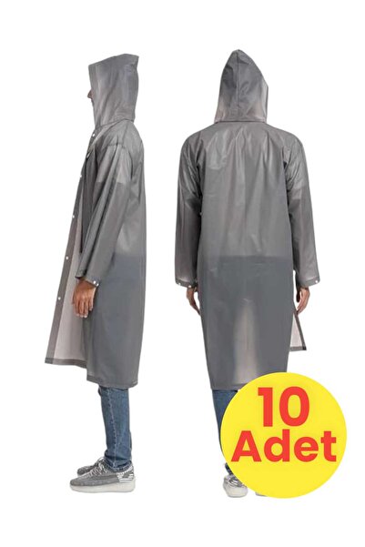 Mood Agenda Men's Windproof Hooded Raincoat Eva Raincoat 10 Pieces
