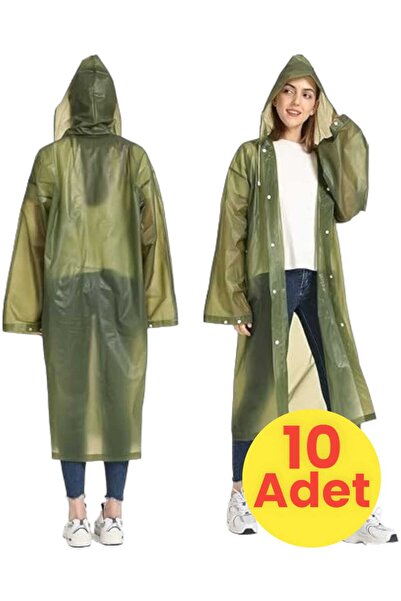 Mood Agenda Women's Windproof Hooded Raincoat Eva Raincoat 10 Pieces