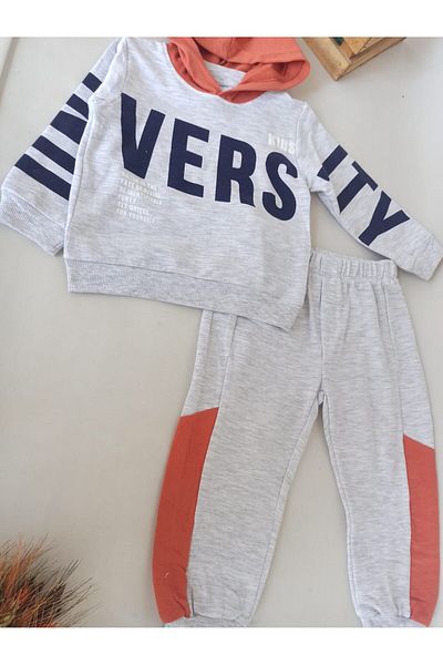 dubi baby Gray Brown Vers Written Double Children's Set 1-2-3-4-5 Years