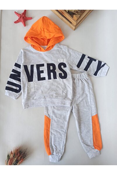 dubi baby Gray Orange Vers Written Double Children's Set 1-2-3-4-5 Years