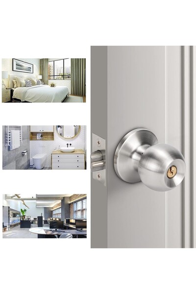 ŞENEL Yapı Market Knob Hotel Type Door Lock Handle Satin Room Keyed