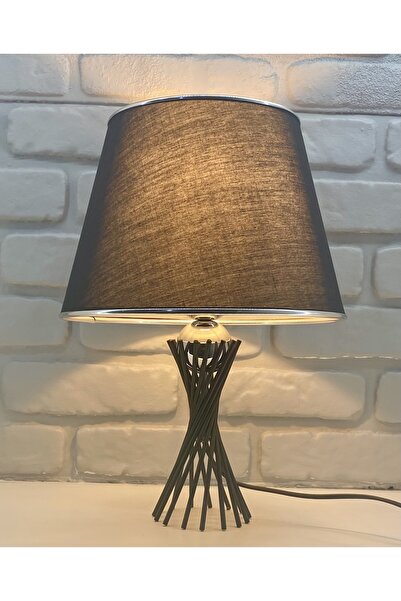 365GUNSERİSONU أسود تويست الساق المعدنية الكروم معدن السائبة الأسود الكروم شريط النسيج قبعة عاكس الضوء الجدول مصباح