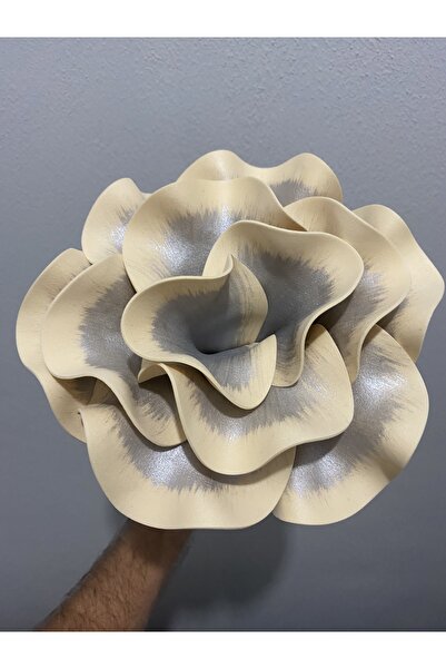 Ayka Aksesuar Decorative Handmade Luxury Latex Eva Artificial Flower - CREAM SILVER Detailed - Foam flower