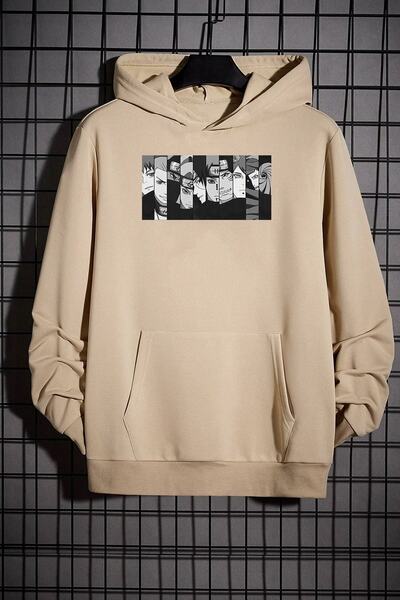 Tarzsokak Unisex Naruto Printed Sweatshirt KPP-black-Anime