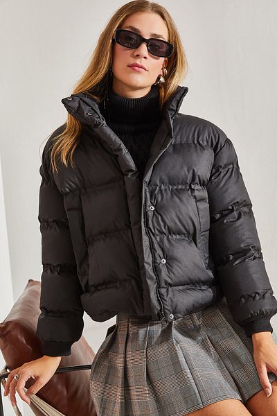 Bianco Lucci Women's Snap-On Collar Coat