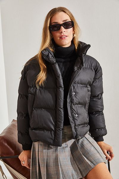 Bianco Lucci Women's Snap-On Collar Coat