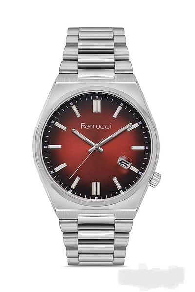 Ferrucci FC.03223M.08 Ferrucci Red Dial New Season Steel Cord 30 Mt Water Resistant Men's Wristwatch