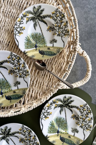 porselenden Tavus 6-Piece Daily Porcelain Tea Plate Set for 6 People