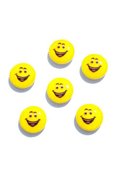 hobim42 YELLOW EMOJİ BABY VEST JACKET AMIGURIMI BOTTON BOTTON STITCHED SIZE: 14MM (PRICE FOR 10 PIECES)