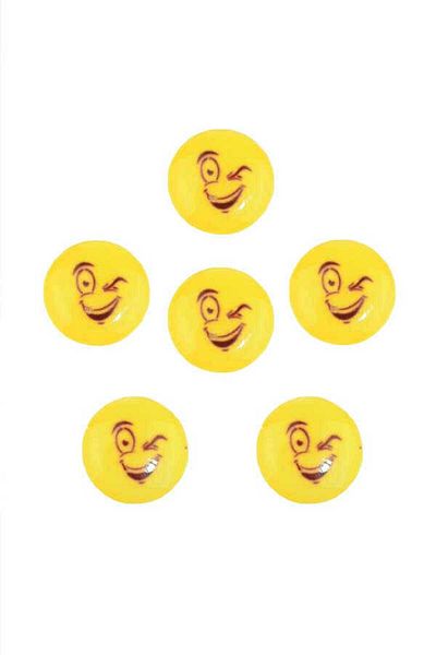hobim42 YELLOW EMOJİ BABY VEST JACKET AMIGURIMI BOTTON BOTTON STITCHED SIZE: 14MM (PRICE FOR 10 PIECES)