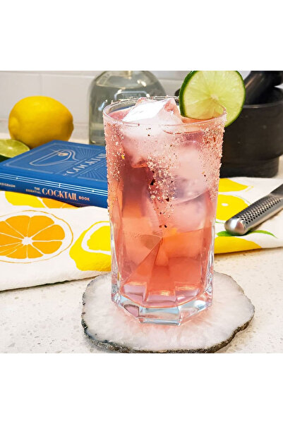 IKEA 4 Adet Modern Tasarım Köşeli Uzun Cam Bardak, Kola Meşrubat Su Bardağı 450 ml