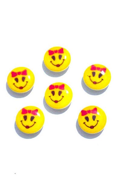 hobim42 YELLOW EMOJİ BABY VEST JACKET AMIGURIMI BOTTON BOTTON STITCHED SIZE: 14MM (PRICE FOR 10 PIECES)