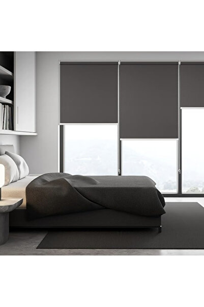 Boutique Curtain Rüyaper Antrasit %100 Blackout Işık Geçirmez Stor Perde