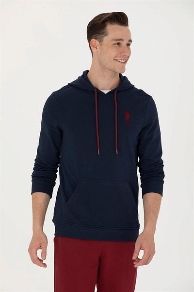 U.S. Polo Assn. Ανδρικό φούτερ με κουκούλα Navy Blue Basic ELİFSU BUTİKHOME