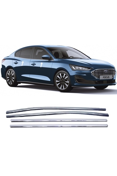ZNZ OTO AKSESUAR Ford Focus 4 Hb-sedan Krom Cam Çıtası 4 Prç Paslanmaz Çelik ...