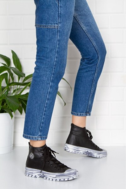 DARUGA Kadın Siyah Bağcıklı Günlük Spor Bot