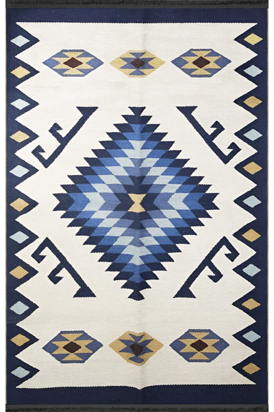 Rugs Modern Halı Винтидж декоративен килим с традиционен мотив и десен в синь...