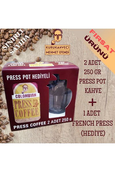 Mehmet Efendi 2*250 gr Colombian Filter Coffee French Press Gifted