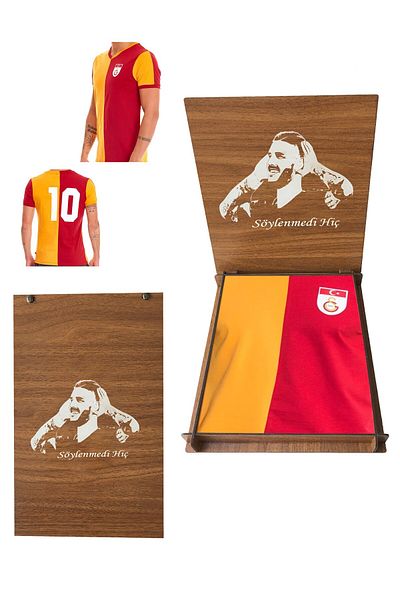 Galatasaray Licensed Metin Oktay Gift İcardi Jersey With Wooden Box