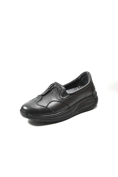 Beety 2603 Pantofi de mama pentru femei, ortopedici, negri, din piele naturală