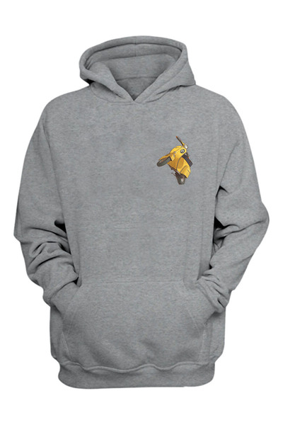 THEWERT Unisex žuti motor skuter sivi regular fit duks