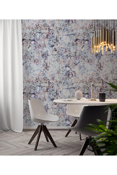 Plustablo Eski Çiçek ve Kuş Duvar Salon Kağıdı, Yatak Odası Duvar Kağıdı, Vintage Çocuk Odası Duvar Kağıdı