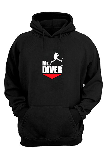 THEWERT Unisex ronilačka majica Mr.Diver crna regular fit