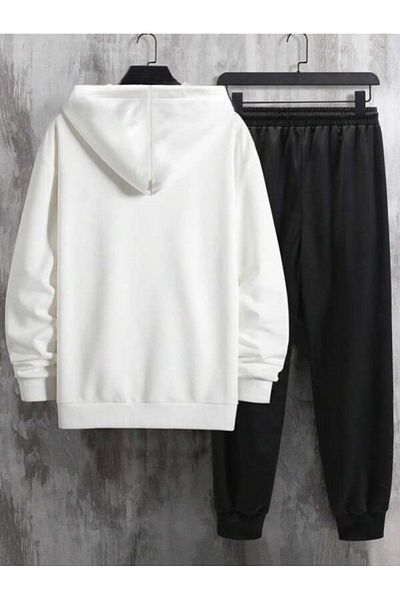 YUVEST BLACKROCK Black King Printed Hooded Sweatshirt and Sweatpants Tracksuit Set