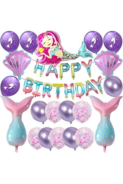 DÜVENCİ TİCARET Kız Çocukları Için Deniz Kızı Doğum Günü Partisi