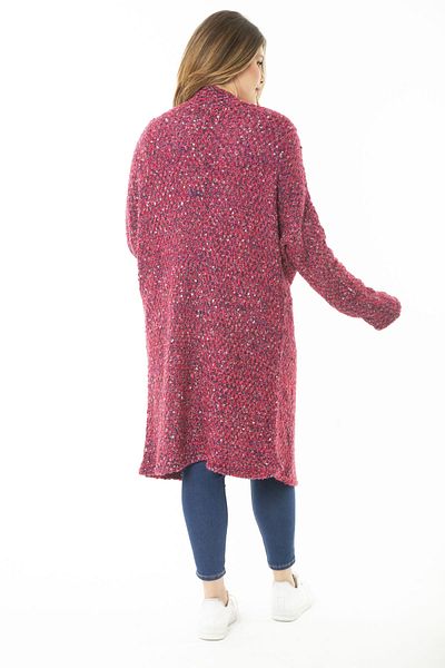 Şans Women's Large Size Colorful Knitwear Thick Cardigan 65N37137