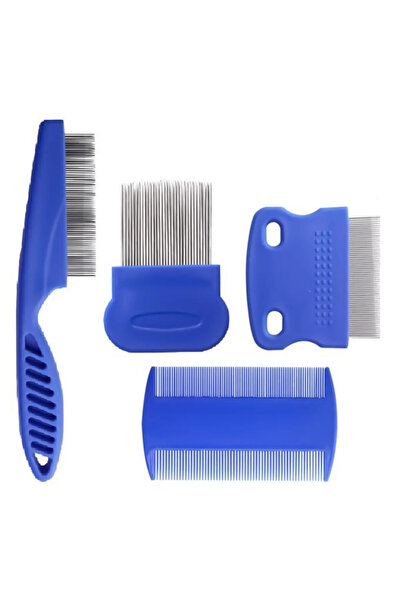 Canderel Bit Pire Tarağı Set 4'lü Kedi Köpek Bit Tarak Seti Mavi