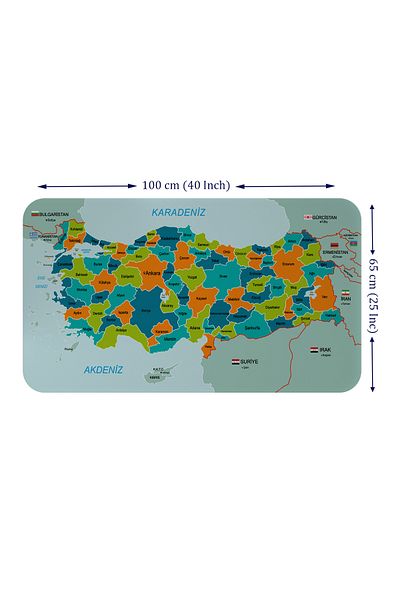 Decoraw Educational - Tutorial World And Turkey Map Children's Room Wall Sticker