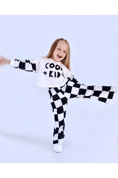 le petit sole Girl's Cool Kids Printed Top-Bottom Set